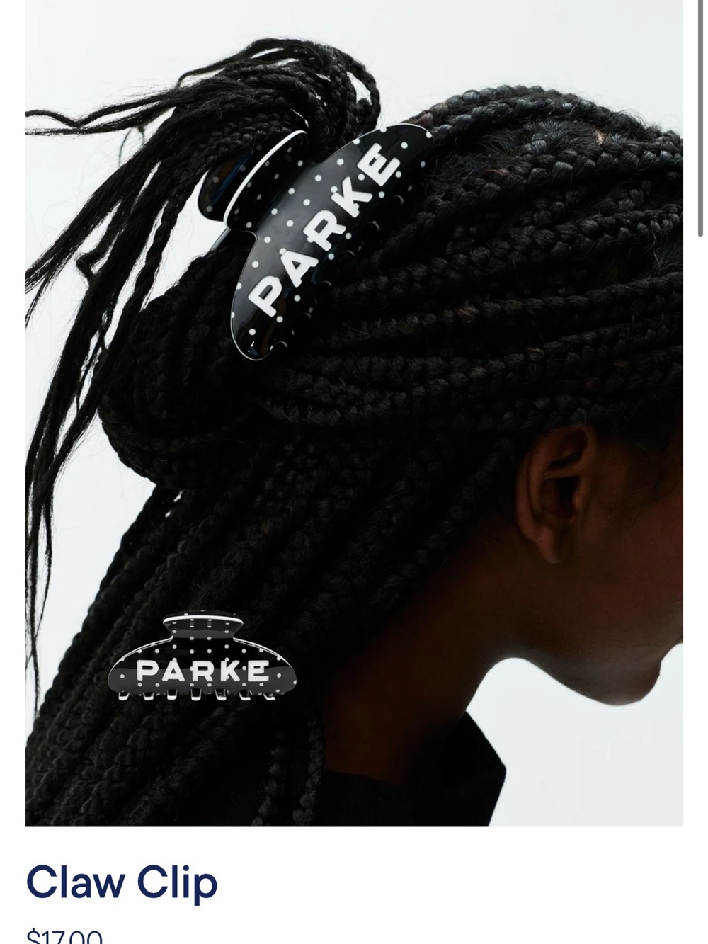PARKE Black Polka Dot Claw Clip